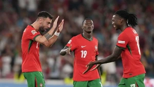 Bruno Fernandes, Nuno Mendes i Rafael Leao, 08.09.2024 r.