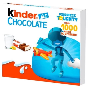 Kinder Chocolate Batonik z mlecznej czekolady z nadzieniem mlecznym 50 g (4 sztuki) - 0