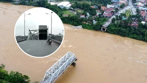 Zerwany most na Rzece Czerwonej w prowincji Phu Tho. Tajfun Yagi spowodował w Wietnamie potężne zniszczenia, zginęło kilkadziesiąt osób, a ponad 200 zostało rannych