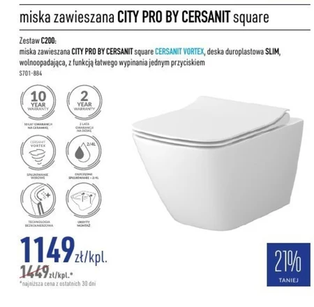 Miska wisząca wc Cersanit