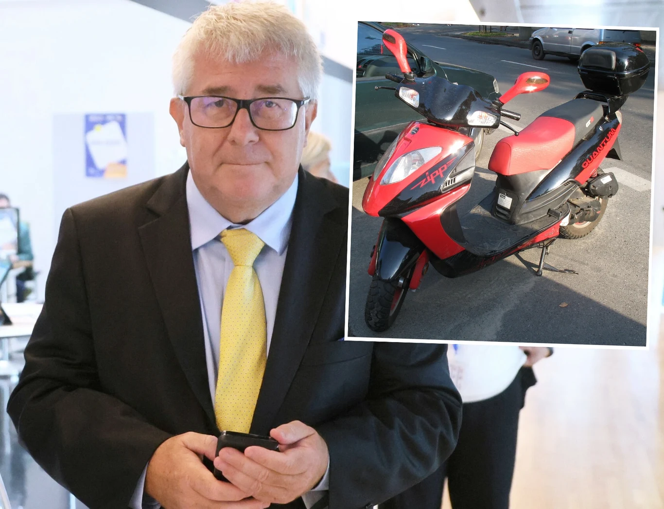 Zgodnie z oświadczeniami Europosła Ryszard Czarnecki jeżdzić miał służbowo do Brukseli chińskimi motorowerami, japońskim ścigaczem, zezłomowanym Fiatem Punto Cabrio i ciągnikiem siodłowym Iveco Strialis / fot. Agencja SE/East News, Wojciech Olkusnik / Wikipedia/Lukas 3z - Praca własna, CC BY-SA 4.0 Zgodnie z oświadczeniami Europosła Ryszard Czarnecki jeżdzić miał służbowo do Brukseli chińskimi motorowerami, japońskim ścigaczem, zezłomowanym Fiatem Punto Cabrio i ciągnikiem siodłowym Iveco Strialis / fot. Agencja SE/East News, Wojciech Olkusnik / Wikipedia/Lukas 3z - Praca własna, CC BY-SA 4.0