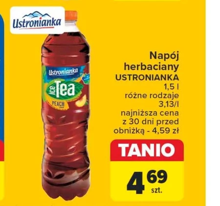 Ustronianka Ice Tea Napój niegazowany o smaku brzoskwiniowym 1,5 l