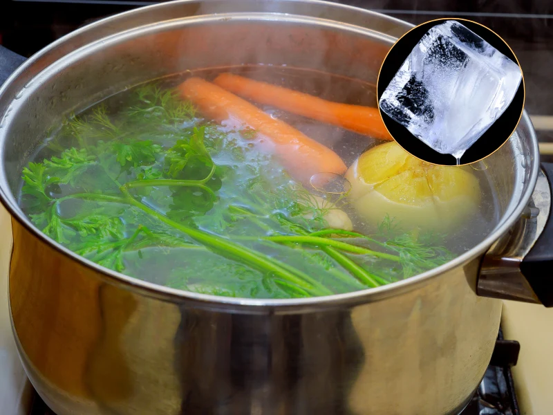Dzięki niepozornej kostce lodu niedzielny rosół nie będzie mętny Dzięki niepozornej kostce lodu niedzielny rosół nie będzie mętny