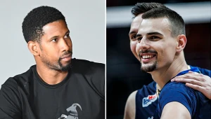 Simone Giannelli (z prawej) zastąpi Wilfredo Leona w roli kapitana Perugii