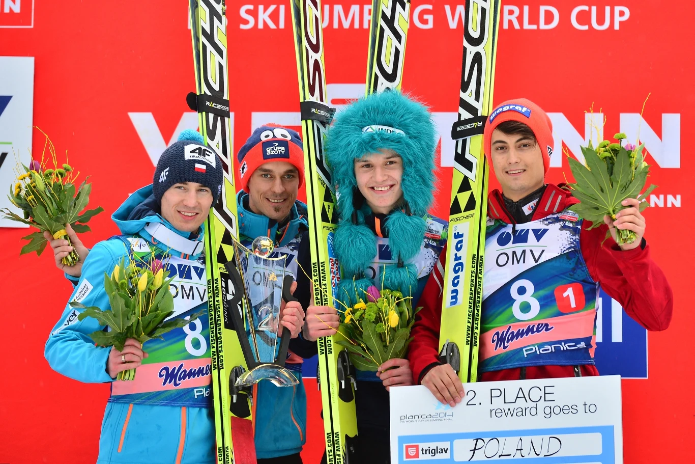 Kamil Stoch, Piotr Żyła, Klemens Murańka i Maciej Kot