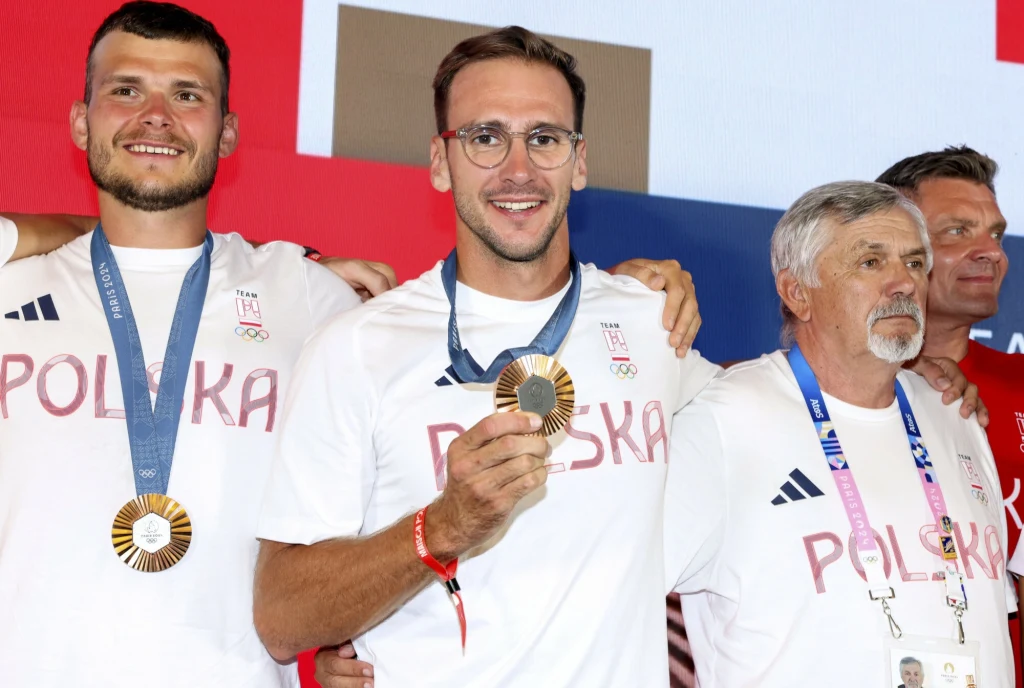 Mateusz Biskup, Dominik Czaja i trener reprezentacji Polski Aleksander Wojciechowski