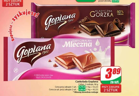 Goplana Oryginalna mleczna Czekolada 90 g