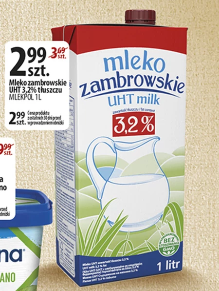 Mleko zambrowskie UHT 3,2 % 1 l