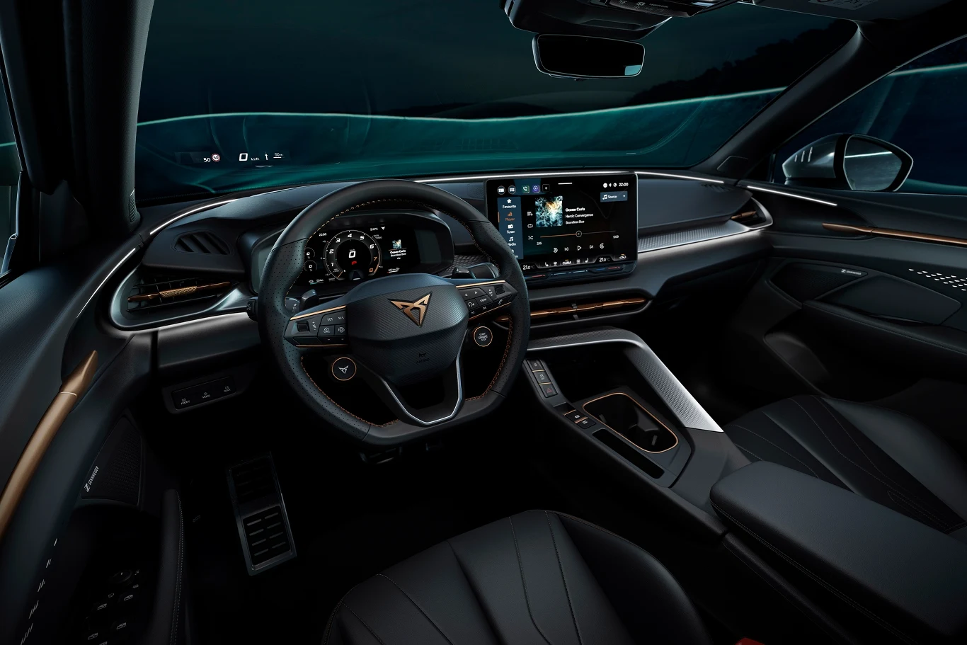 Cupra Terramar mierzy 4519 mm długości, 1584 mm wysokości i 1869 mm szerokości, a jej rozstaw osi to 2680 mm,
