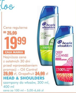 Head & Shoulders Deep Cleanse Gentle Purification Szampon przeciwłupieżowy 300 ml niska cena