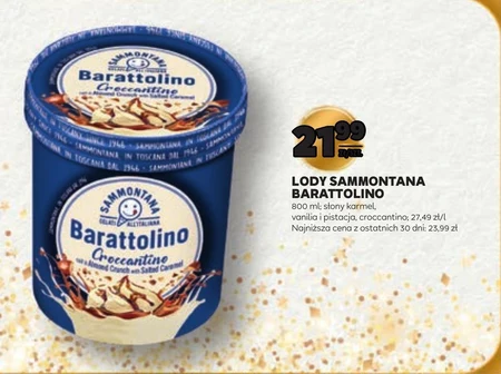 Sammontana Barattolino Lody o smaku waniliowym z nadzieniem słony karmel 800 ml