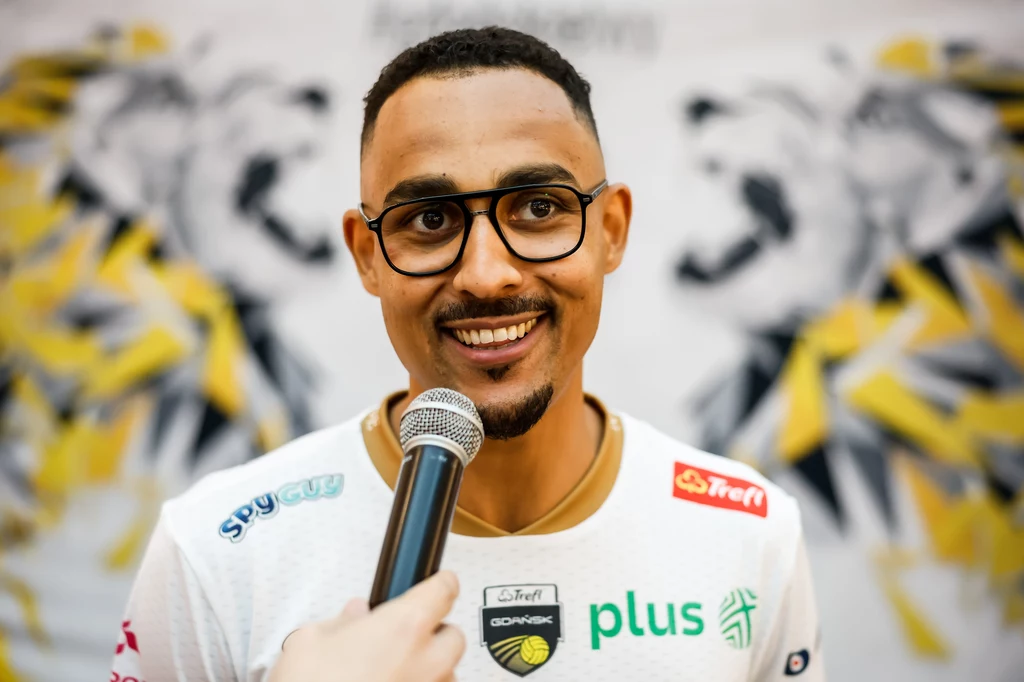 Moustapha M'Baye podczas przedsezonowej prezentacji Trefla Gdańsk Moustapha M'Baye podczas przedsezonowej prezentacji Trefla Gdańsk