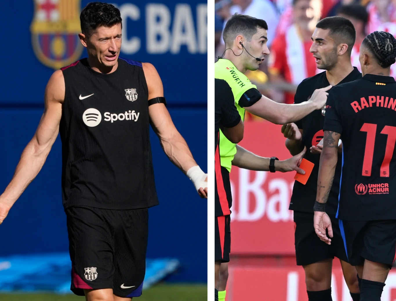 Robert Lewandowski i Ferran Torres oraz Raphinha Robert Lewandowski i Ferran Torres oraz Raphinha