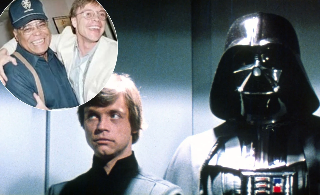 Mark Hamill odtwórca roli Luke'a Skywalkera i mroczny lord Sith Darth Vader, któremu głosu użyczył James Earl Jones Mark Hamill odtwórca roli Luke'a Skywalkera i mroczny lord Sith Darth Vader, któremu głosu użyczył James Earl Jones