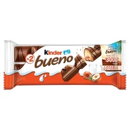 Kinder Bueno Wafel pokryty mleczną czekoladą wypełniony nadzieniem 43 g (2 sztuki)