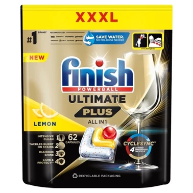 Finish Ultimate Plus Lemon Kapsułki do mycia naczyń w zmywarce 756,4 g (62 sztuki) - 2
