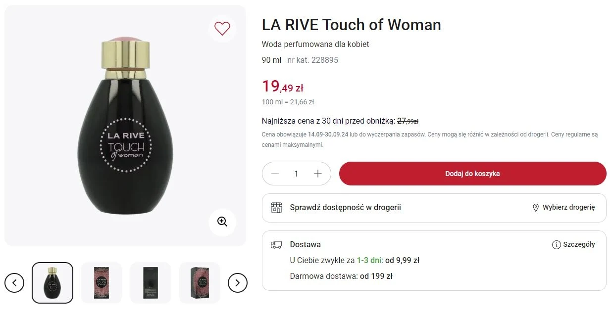 Promocja na perfumy LA RIVE Touch of Woman!