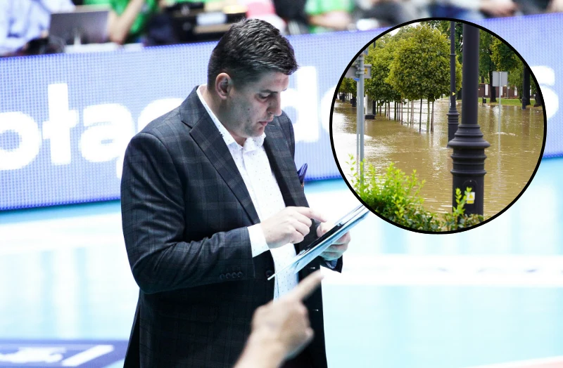 Robert Prygiel, w kółku powódź w Nysie Robert Prygiel, w kółku powódź w Nysie