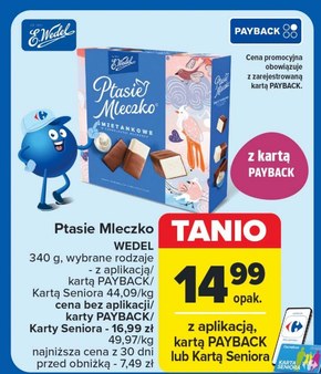 E. Wedel Ptasie mleczko czekoladowe w czekoladzie deserowej 340 g niska cena