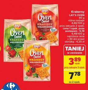 Lay's Oven Baked Krakersy wielozbożowe o smaku pomidor z bazylią 80 g niska cena