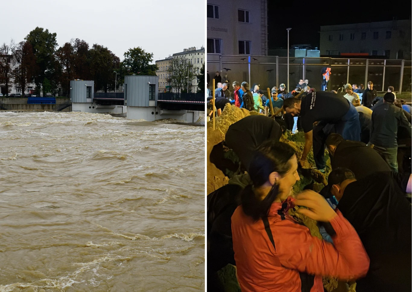 Przedstawiciele PSG Stali Nysa włączyli się w akcję umacniania wałów przeciwpowodziowych w mieście