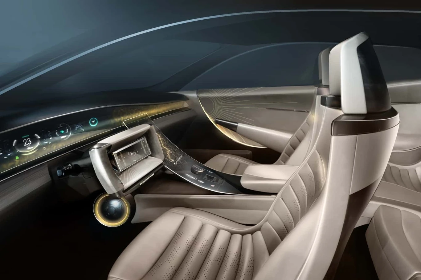 Prace nad wnętrzem cały czas trwają. Dlatego studium koncepcyjne DS SM Tribute miało zaciemnione szyby.