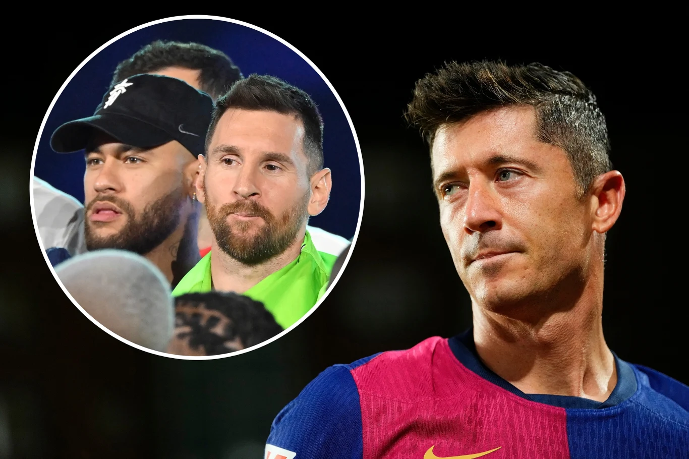 Neymar, Leo Messi, Robert Lewandowski