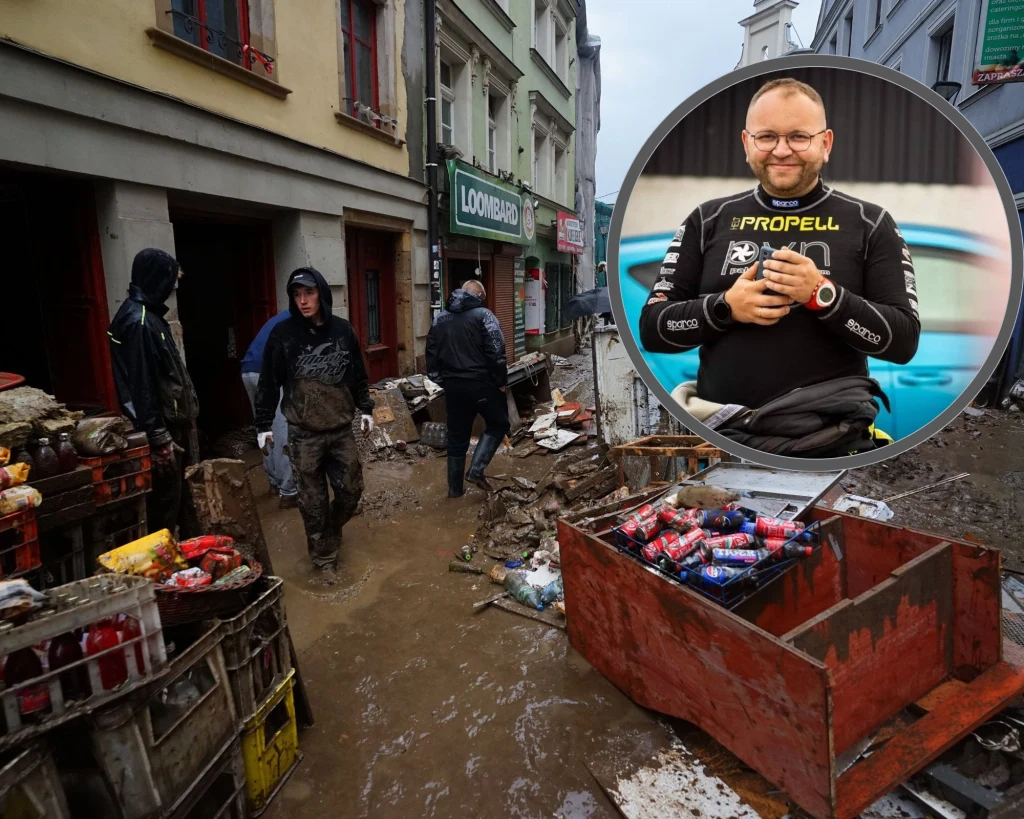 Zalane Kłodzko. W ramce Michał Majewski Zalane Kłodzko. W ramce Michał Majewski