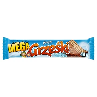 Grześki Mega Wafel przekładany kremem kakaowym w czekoladzie mlecznej 48 g - 0