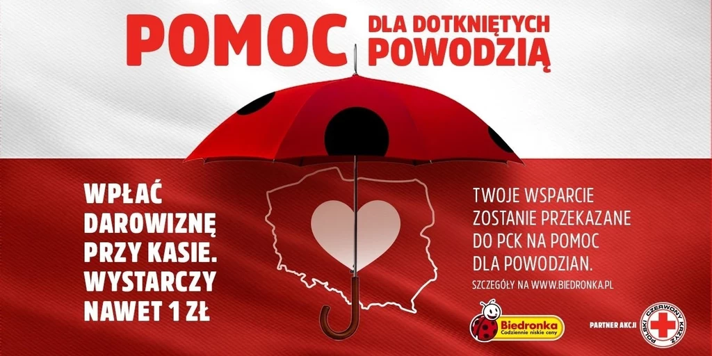 Wesprzyj powodzian w trakcie zakupów w Biedronce