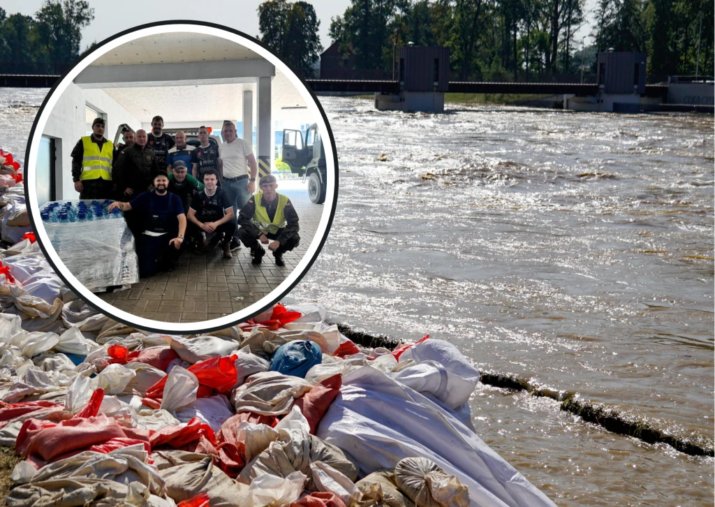 Siatkarze, trenerzy i działacze PSG Stali Nysa pomagają w walce z powodzią. X.com/StalNysa