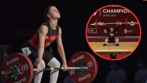 Oliwia Drzazga. W kółku jej feralna próba z juniorskich MŚ - fot.: x.com/Igrzyska2024