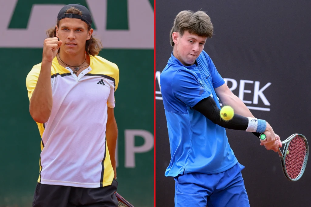 Tomasz Berkieta, finalista juniorskiego French Open, pewnie pokonał w Egipcie Marcela Kamrowskiego (z prawej)