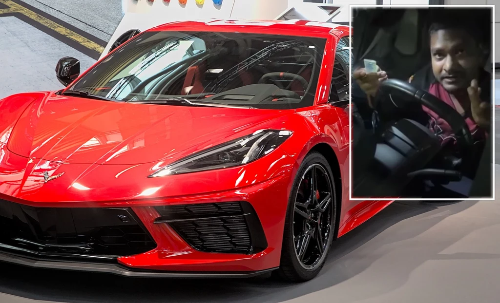 Próba kradzieży zakończyła się niepowodzeniem. Złodziej w pułapce Corvette C8