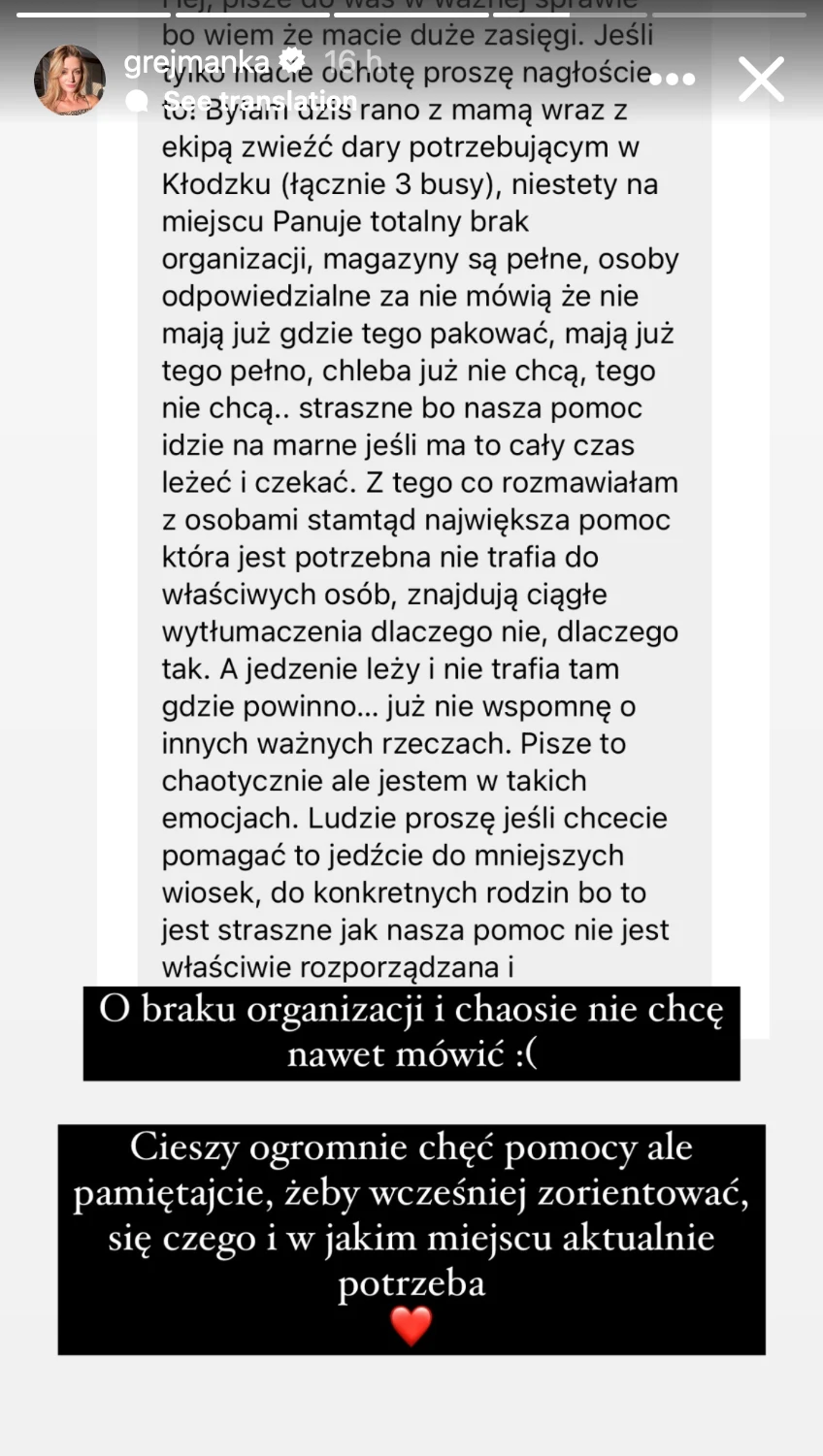 Anna Kurek apeluje do rodaków o rozważną pomoc