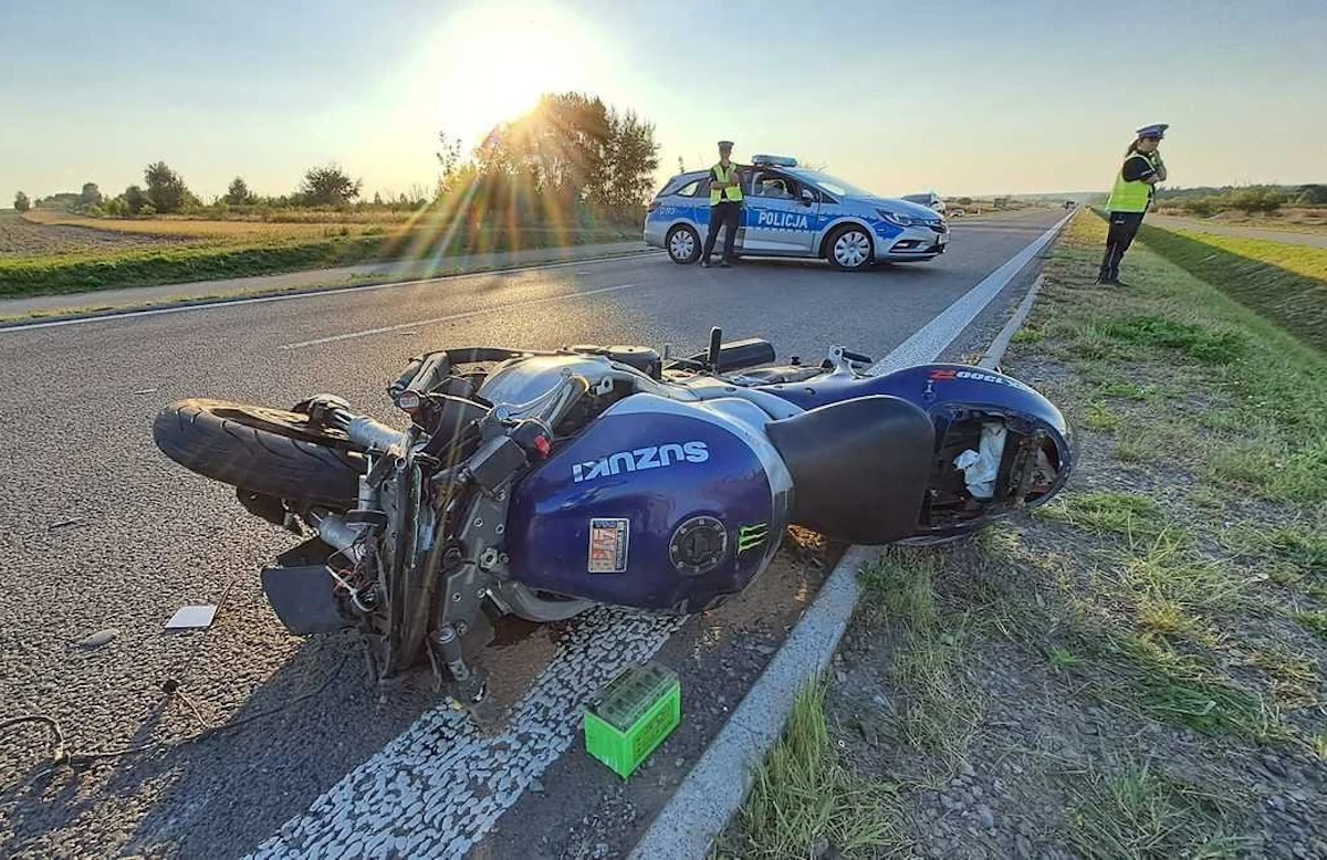 Zderzenie motocyklisty z łosiem na obwodnicy Kraśnika Zderzenie motocyklisty z łosiem na obwodnicy Kraśnika