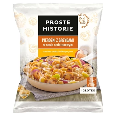 Proste Historie Pierożki z grzybami w sosie śmietanowym 450 g - 0