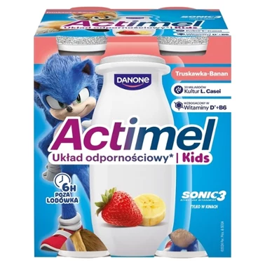 Actimel Kids Napój jogurtowy o smaku truskawkowo-bananowym 400 g (4 x 100 g) - 0