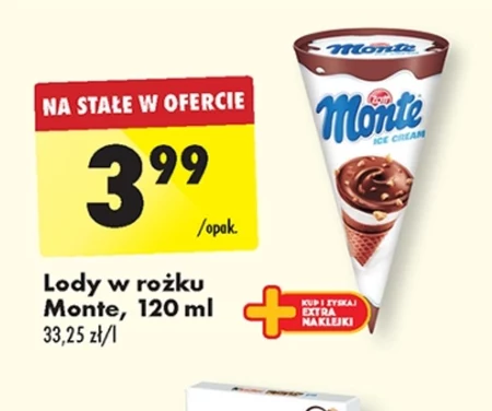 Zott Monte Lody śmietankowe i lody czekoladowo-orzechowe z sosem czekoladowo-orzechowym 120 ml