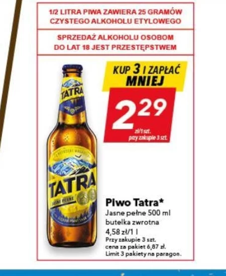 Tatra Piwo jasne pełne 500 ml