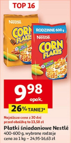 Nestlé Corn Flakes Chrupiące płatki kukurydziane z witaminami 600 g niska cena