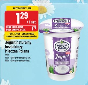 Jogurt bez laktozy Mleczna Polana niska cena