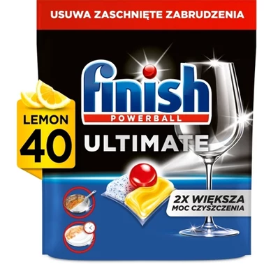 Finish Ultimate Lemon Kapsułki do mycia naczyń w zmywarce 516 g ( 40 sztuk) - 1