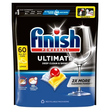 Finish Ultimate Lemon Kapsułki do mycia naczyń w zmywarce 774 g (60 sztuk) - 0