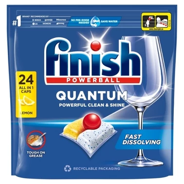 Finish Quantum Lemon Kapsułki do mycia naczyń w zmywarce 249,6 g (24 sztuki) - 0