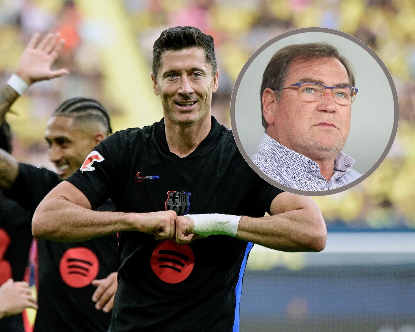 Robert Lewandowski i Jan Urban (w ramce)