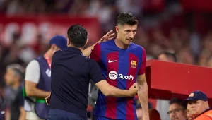 Xavi i Robert Lewandowski