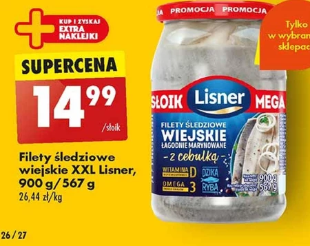 Lisner Filety śledziowe wiejskie łagodnie marynowane z cebulką 900 g