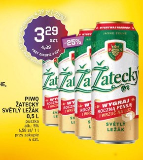 Žatecký Světlý Ležák Piwo jasne pełne 500 ml niska cena