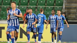 Radość piłkarzy Górnika Zabrze po golu w meczu z Legią Warszawa